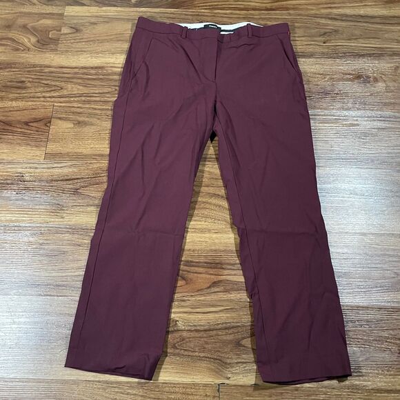 Theory Chino Dress Pants Purple Cotton Stretch Straight Leg Womens Size 6 - Picture 2 of 8